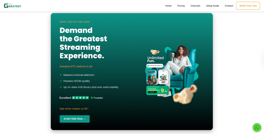 GreatestIPTV IPTV interface screenshot